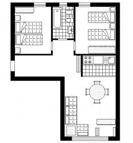 <b>piantina appartamento in affitto Madonna di Campiglio</b> 